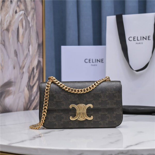 Celine Triomphe Shoulder Bag with Chain