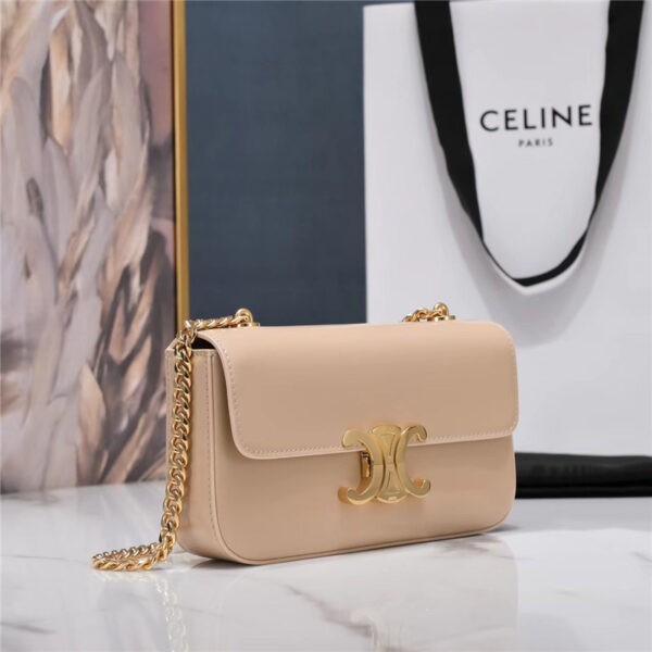 Celine Triomphe Chain Shoulder Bag in Pink - Image 3