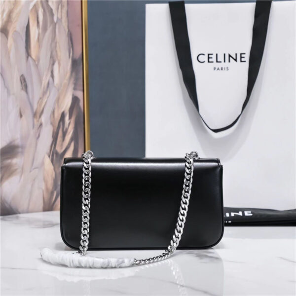 Celine Triomphe Chain Shoulder Bag in Black - Image 2