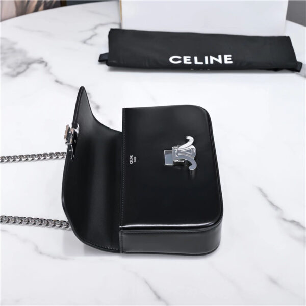 Celine Triomphe Chain Shoulder Bag in Black - Image 4