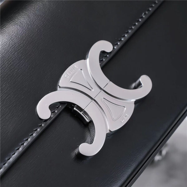 Celine Triomphe Chain Shoulder Bag in Black - Image 5