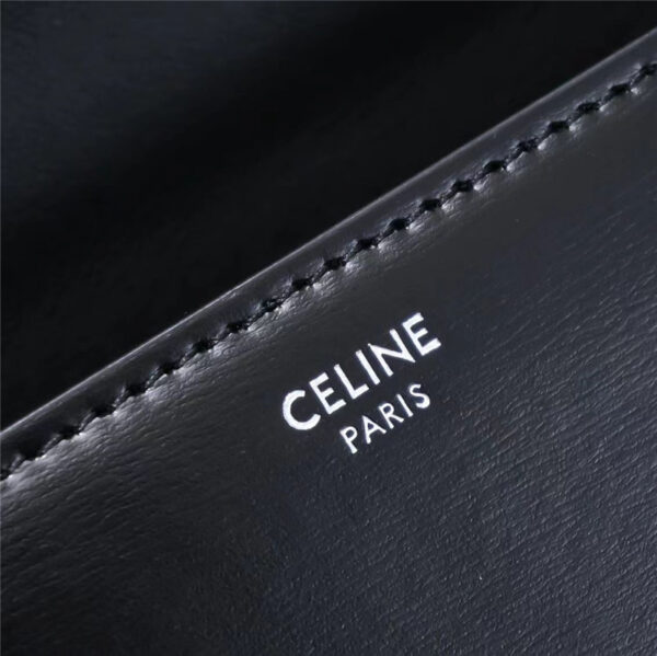 Celine Triomphe Chain Shoulder Bag in Black - Image 6