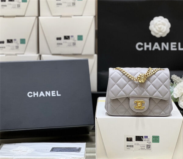 CC CF camellia flap bag small