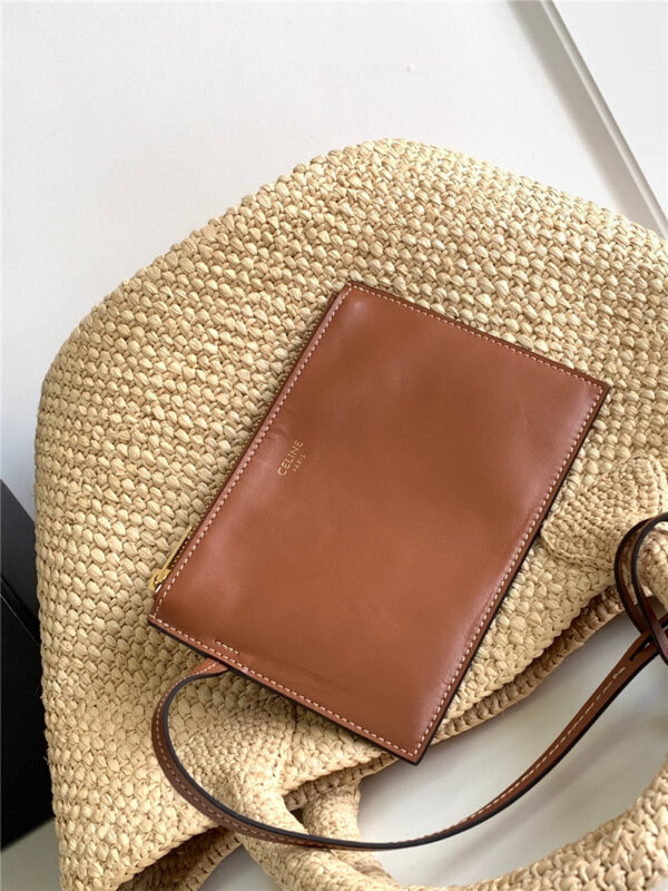 Celine Straw Bucket Bag - Image 7