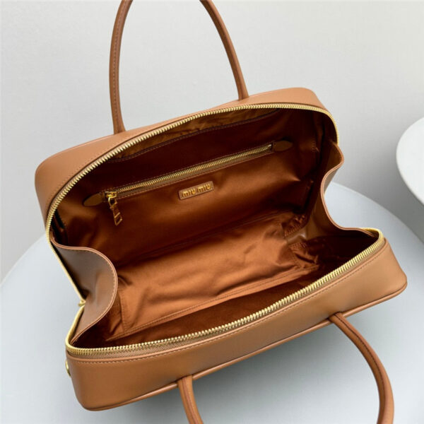 Miu Miu Leather Beau Bag Brown - Image 7