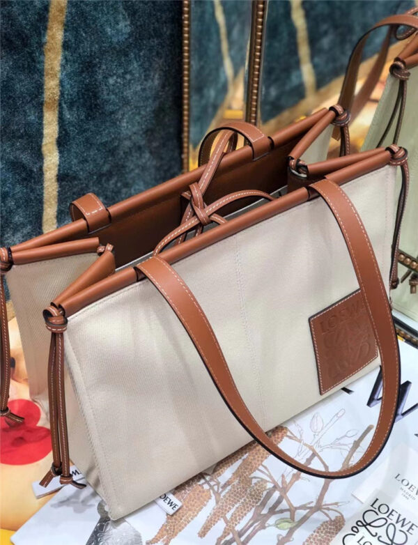 Loewe Cushion Large Leather-Trimmed Canvas Tote - Image 8