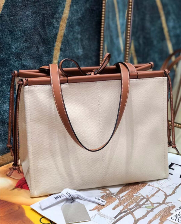Loewe Cushion Large Leather-Trimmed Canvas Tote - Image 9