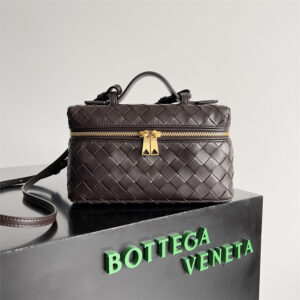 Bottega Veneta Woven Zip Crossbody Bag Brown