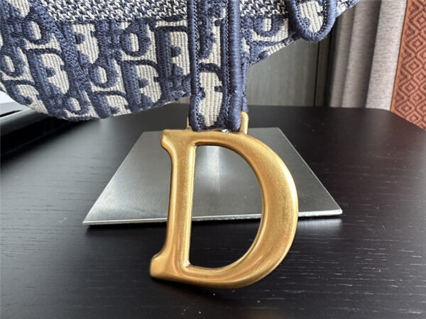 Dior Embroidered Denim Saddle Bag - Image 2