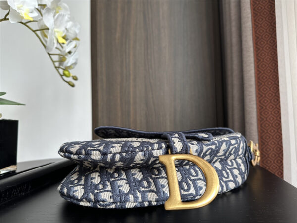 Dior Embroidered Denim Saddle Bag - Image 5