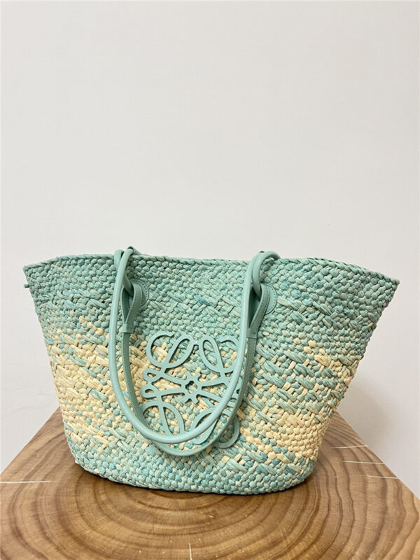 Loewe Anagram Basket Bag Blue - Image 6