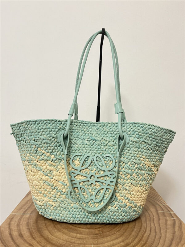 Loewe Anagram Basket Bag Blue - Image 6