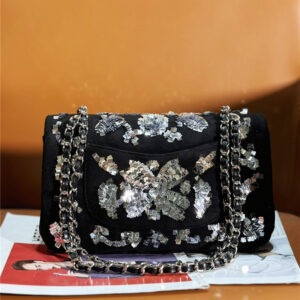 CC sequin flap bag
