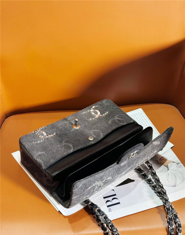 CC denim beading sequins cf bag - Image 4