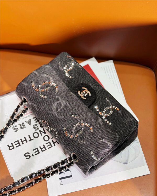 CC denim beading sequins cf bag - Image 6