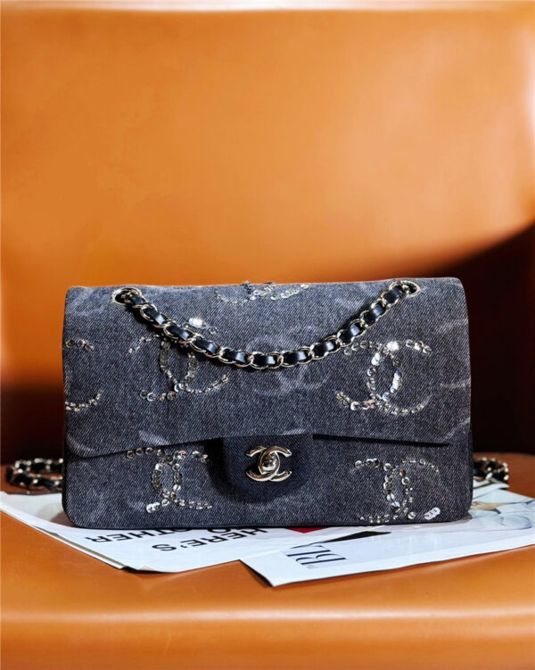 CC denim beading sequins cf bag - Image 7