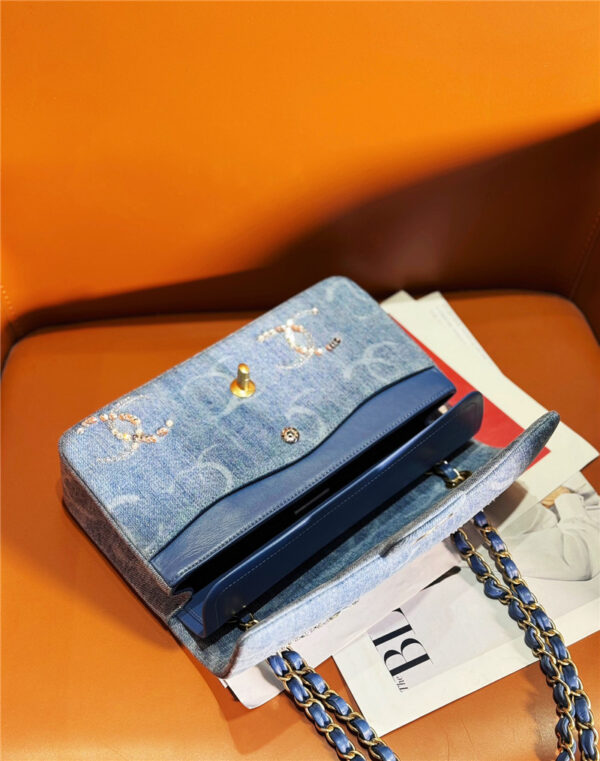 CC denim beading sequins cf bag - Image 5