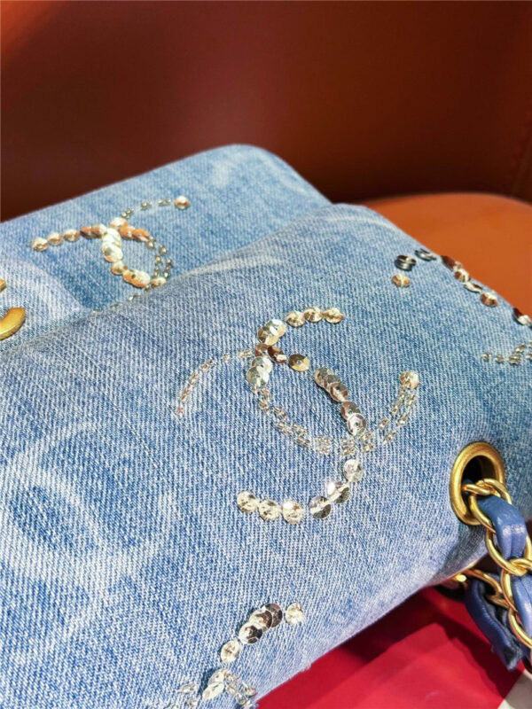 CC denim beading sequins cf bag - Image 2