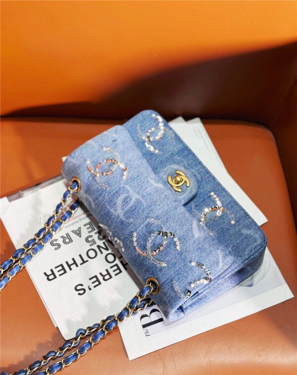 CC denim beading sequins cf bag - Image 7