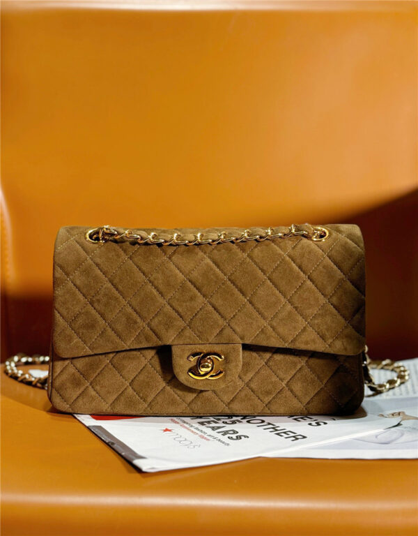 CC brown suede cf flap bag - Image 5