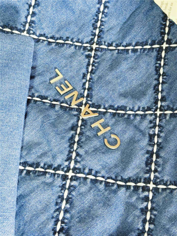 CC Blue Stitched Denim 22 Bag - Image 2