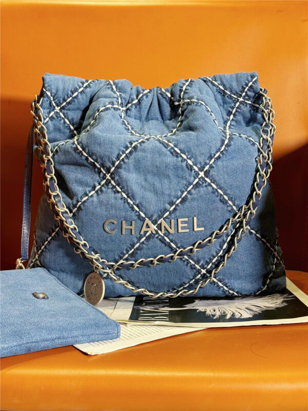 CC Blue Stitched Denim 22 Bag