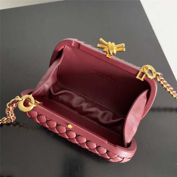 Bottega Veneta Wine Red Knot Clutch - Image 3