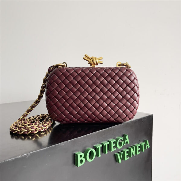 Bottega Veneta Wine Red Knot Clutch - Image 8