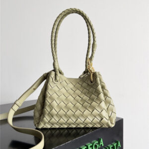 Bottega Veneta Small Andiamo Parachute Bag in Green