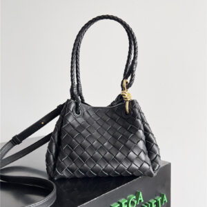 Bottega Veneta Small Andiamo Parachute Bag in Black