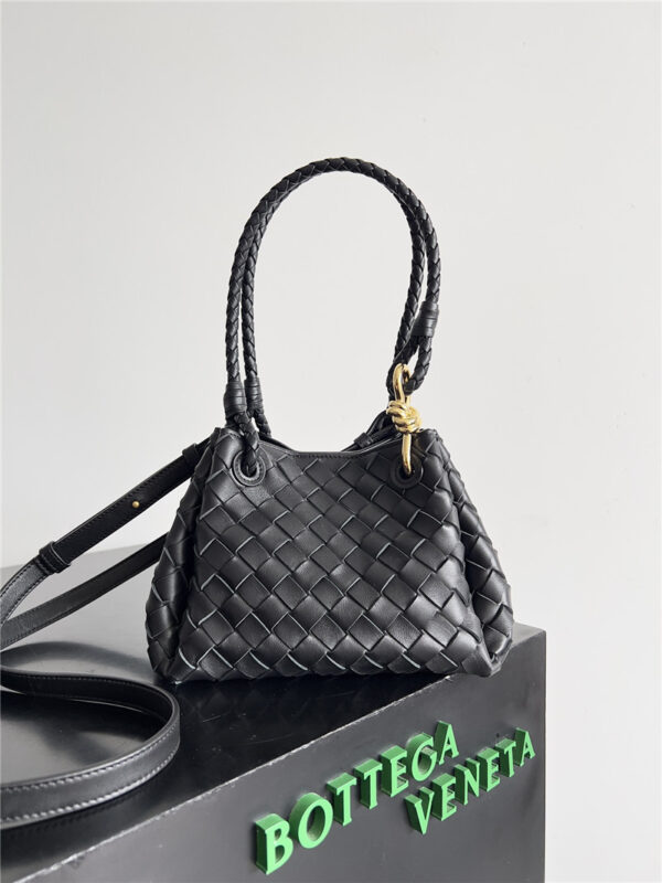 Bottega Veneta Small Andiamo Parachute Bag in Black