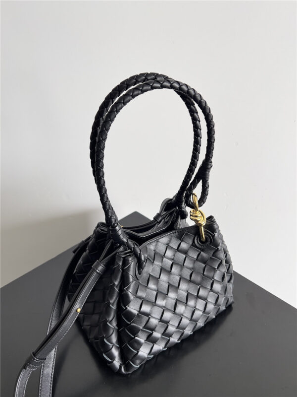 Bottega Veneta Small Andiamo Parachute Bag in Black - Image 4