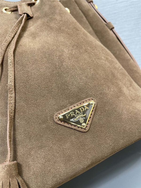 Prada Suede Bucket Bag - Image 3