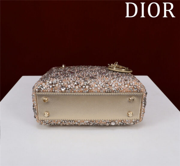 Dior Lady Embroidered Beaded Diamond Handbag - Image 2
