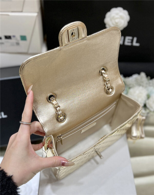 CC patent leather gold double backpack - Image 3