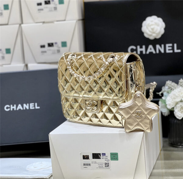 CC patent leather gold double backpack - Image 2