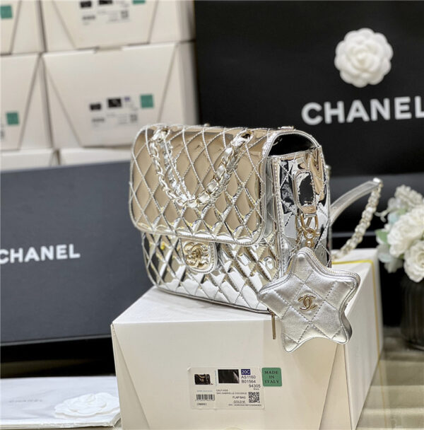 CC patent leather silver double backpack - Image 7