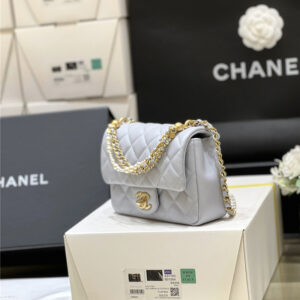 CC Blue Logo Pearl Chain Bag Small