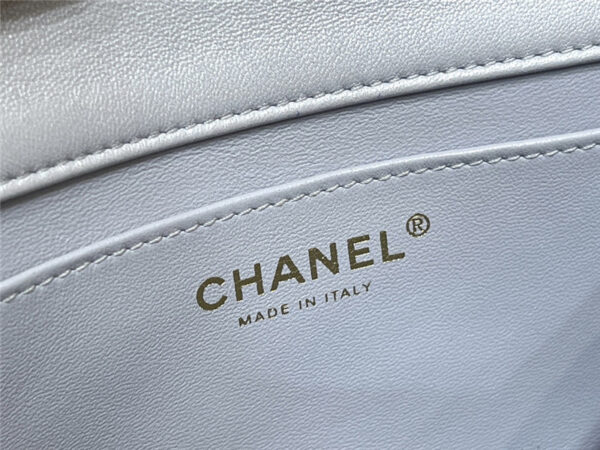 CC Blue Logo Pearl Chain Bag Small - Image 6