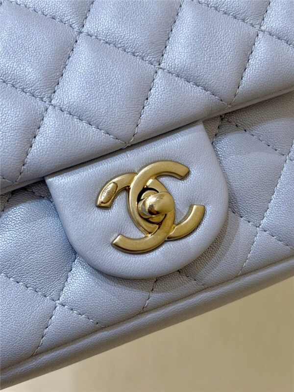 CC Blue Logo Pearl Chain Bag Small - Image 7