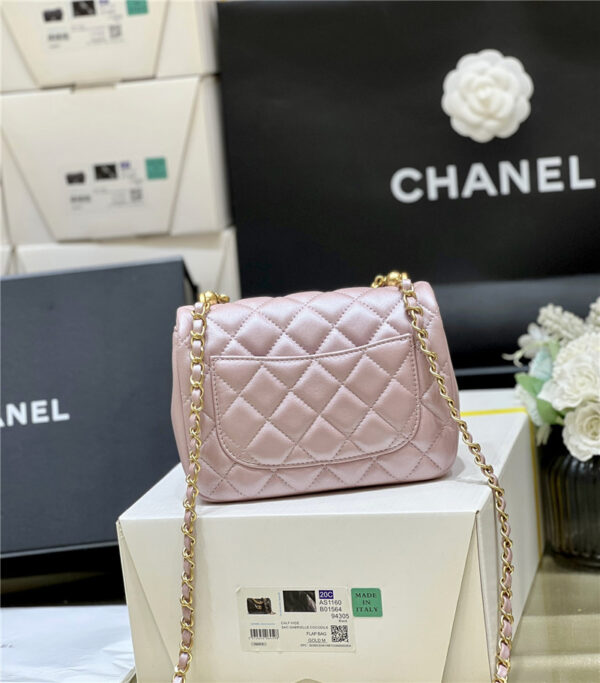 CC Pink Logo Pearl Chain Bag Small - Image 2