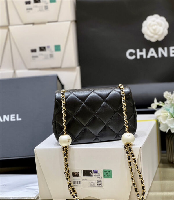 CC Logo Pearl Chain Bag Small - Image 3