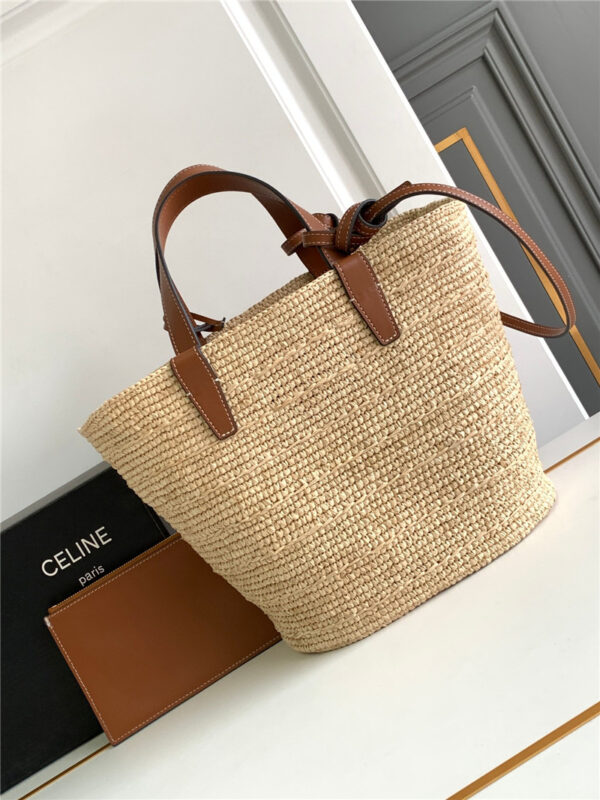 Celine Teen Plant Cowhide Classic Basket Bag Brown - Image 3