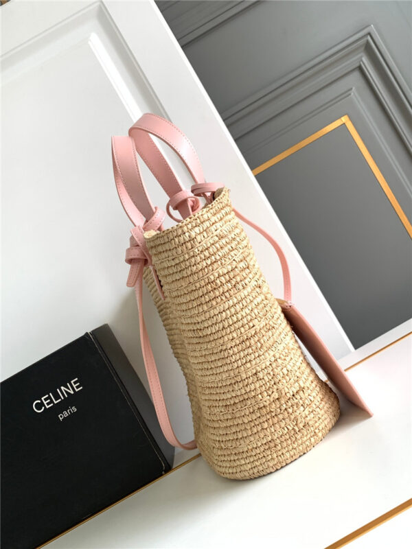 Celine Teen Plant Cowhide Classic Basket Bag Pink - Image 2