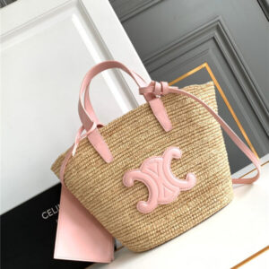 Celine Teen Plant Cowhide Classic Basket Bag Pink