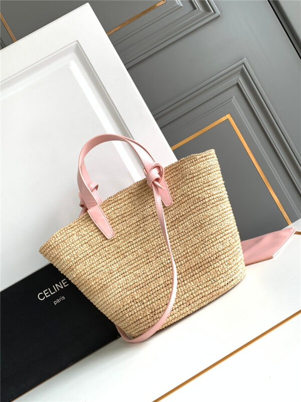 Celine Teen Plant Cowhide Classic Basket Bag Pink - Image 4