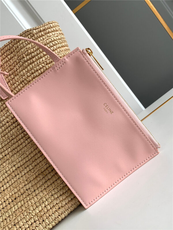 Celine Teen Plant Cowhide Classic Basket Bag Pink - Image 6