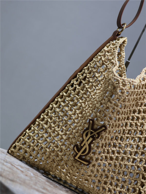 YSL Oxalis Raffia Shoulder Bag - Image 2