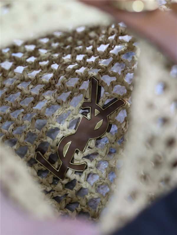YSL Oxalis Raffia Shoulder Bag - Image 4