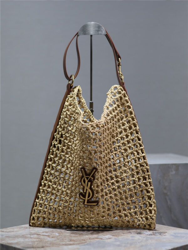 YSL Oxalis Raffia Shoulder Bag - Image 5